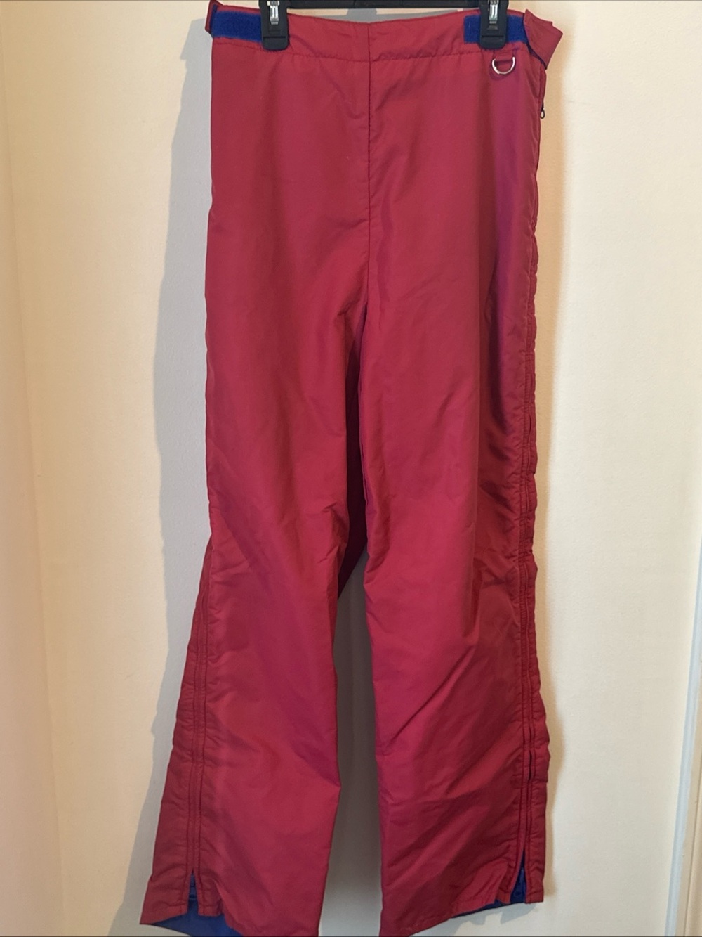 Columbia Vtg 90's Reversible Elastic Snow Ski Pants Full Zip Blue Pink Sz Medium